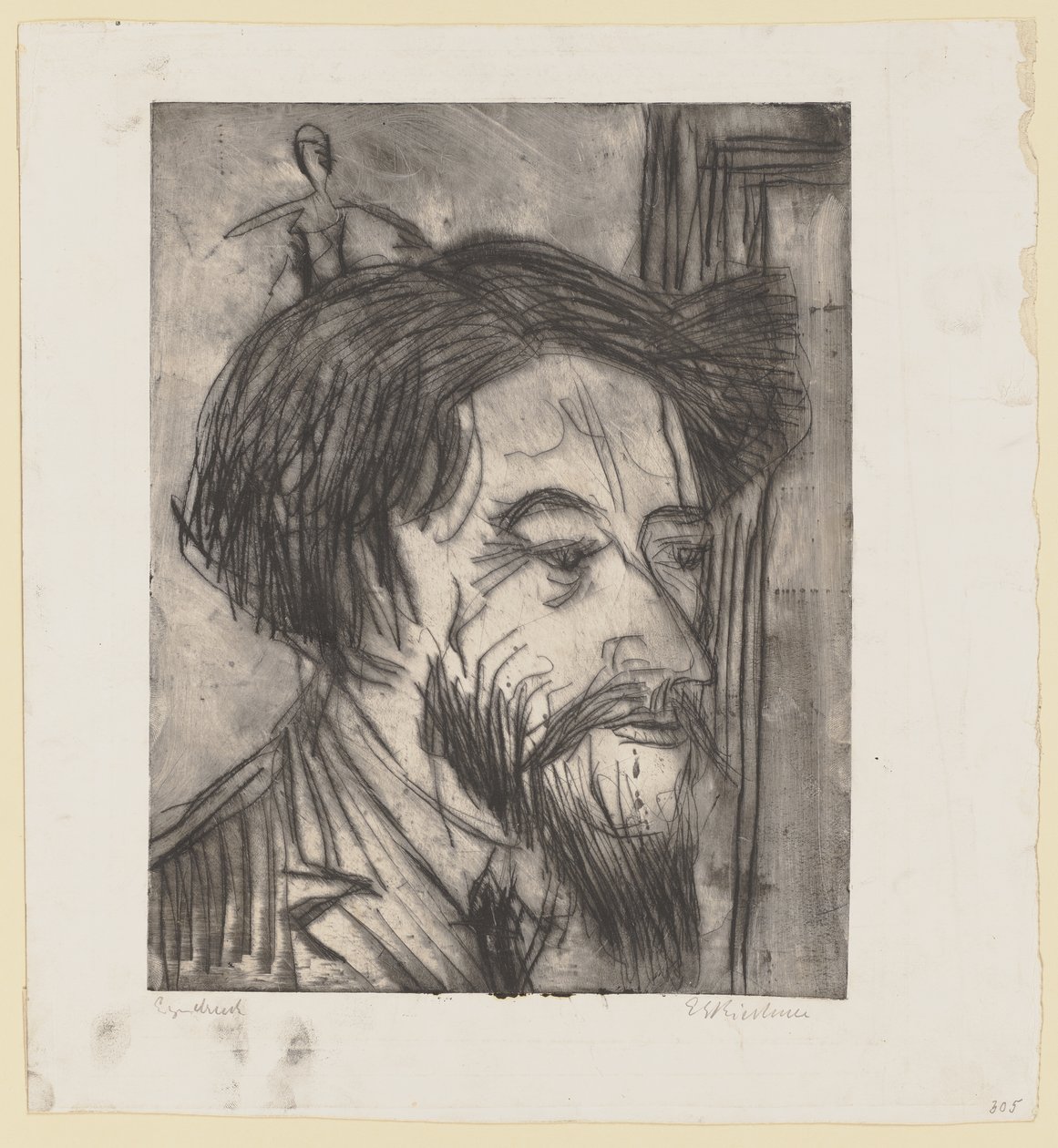 Portret van professor Enrico Padua door Ernst Ludwig Kirchner