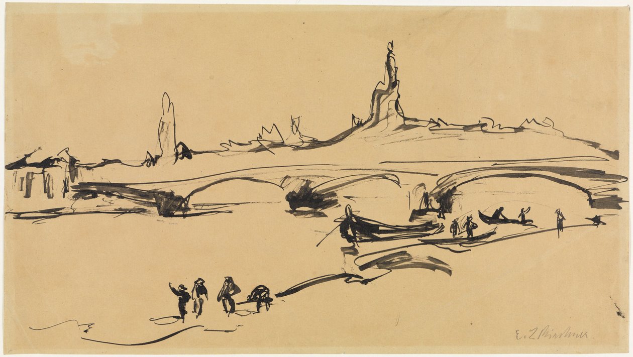 Uitzicht op Dresden door Ernst Ludwig Kirchner