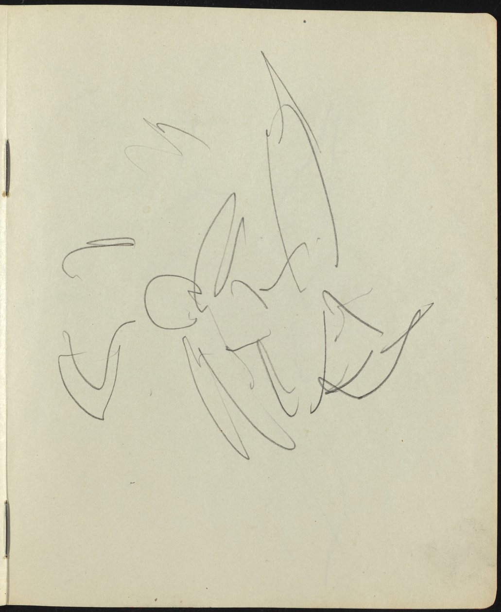 Dansers en Artiesten (Pagina uit een Schetsboek) door Ernst Ludwig Kirchner