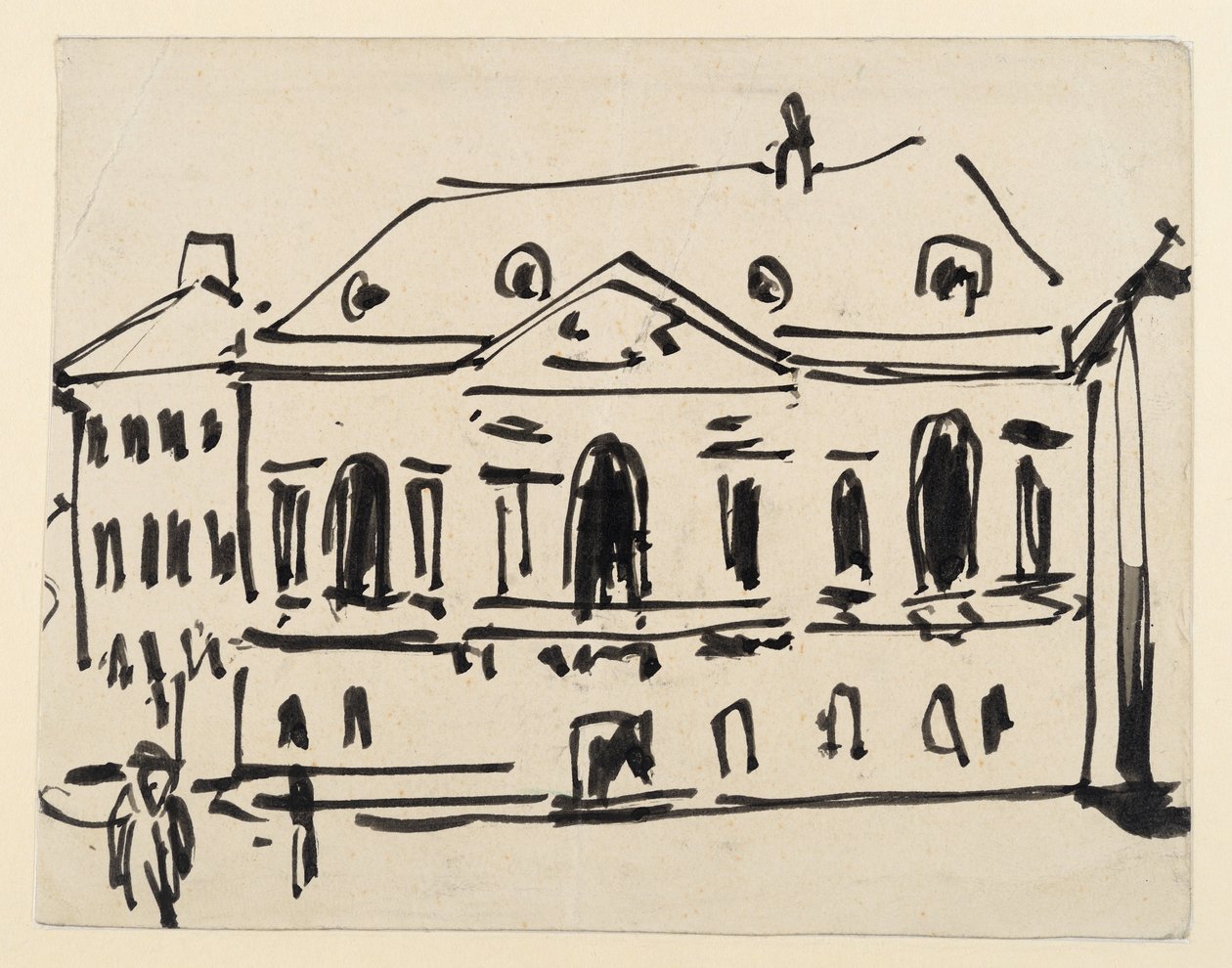 Het Koerlandse Palais aan de Zeughausplatz in Dresden door Ernst Ludwig Kirchner