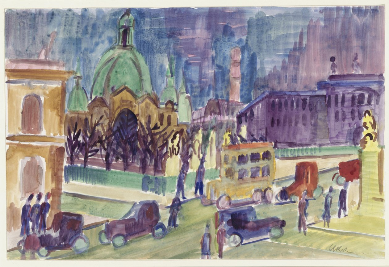 De dom, het kasteel en de kasteelbrug in Berlijn door Ernst Ludwig Kirchner