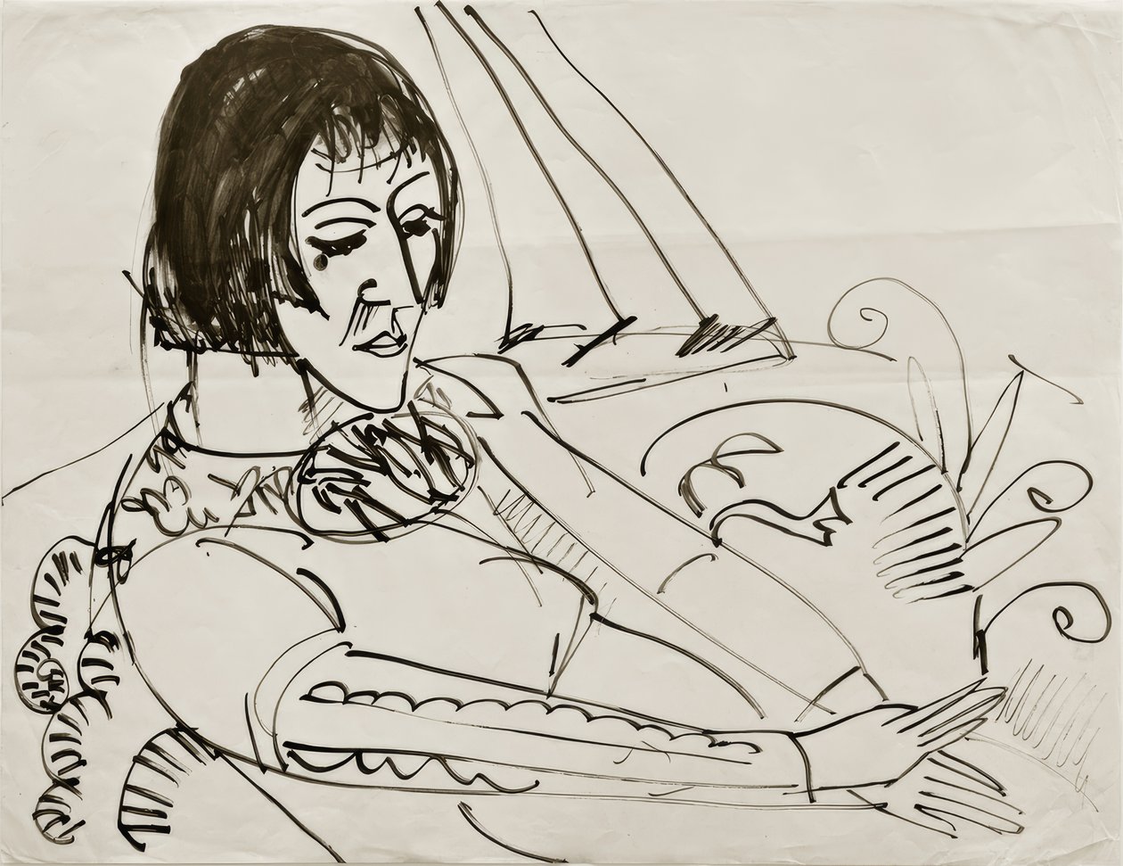 Zittende (Erna) door Ernst Ludwig Kirchner