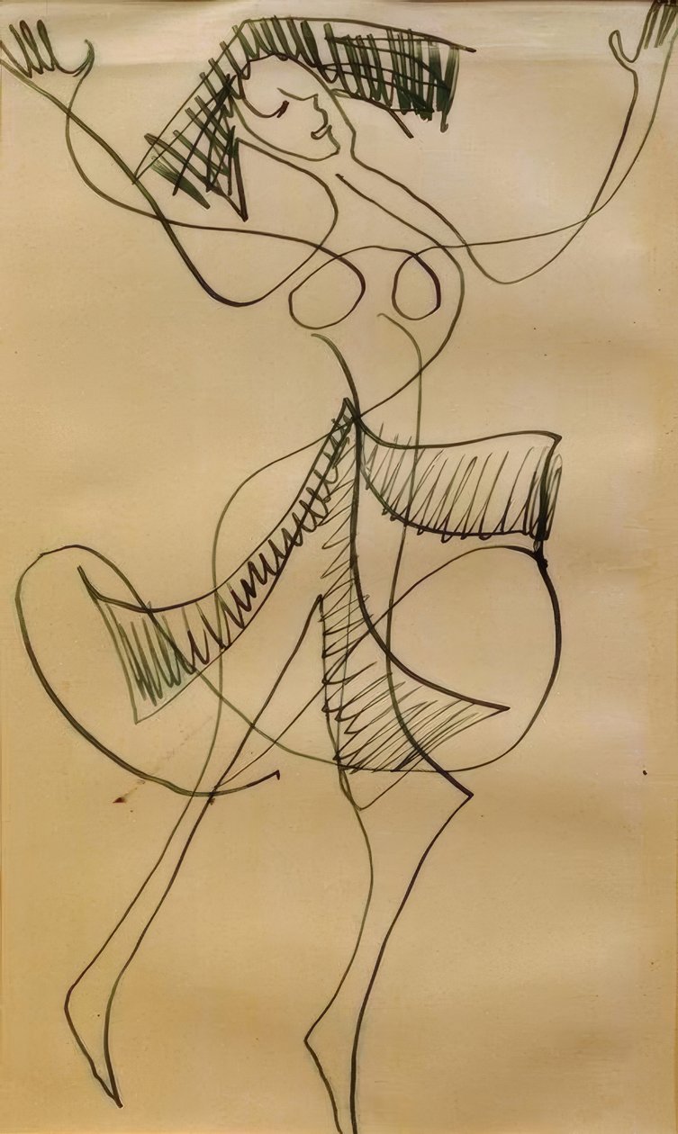 Extatische danseres door Ernst Ludwig Kirchner