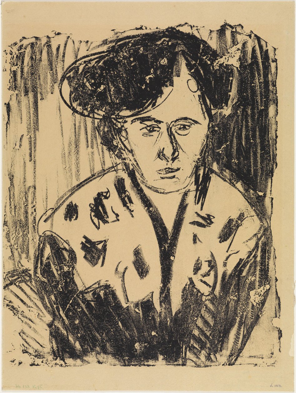 Vrouw met een kanten kraag door Ernst Ludwig Kirchner