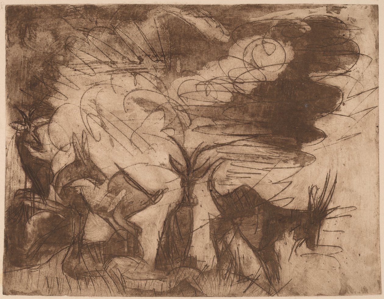 Geiten en Wolken door Ernst Ludwig Kirchner