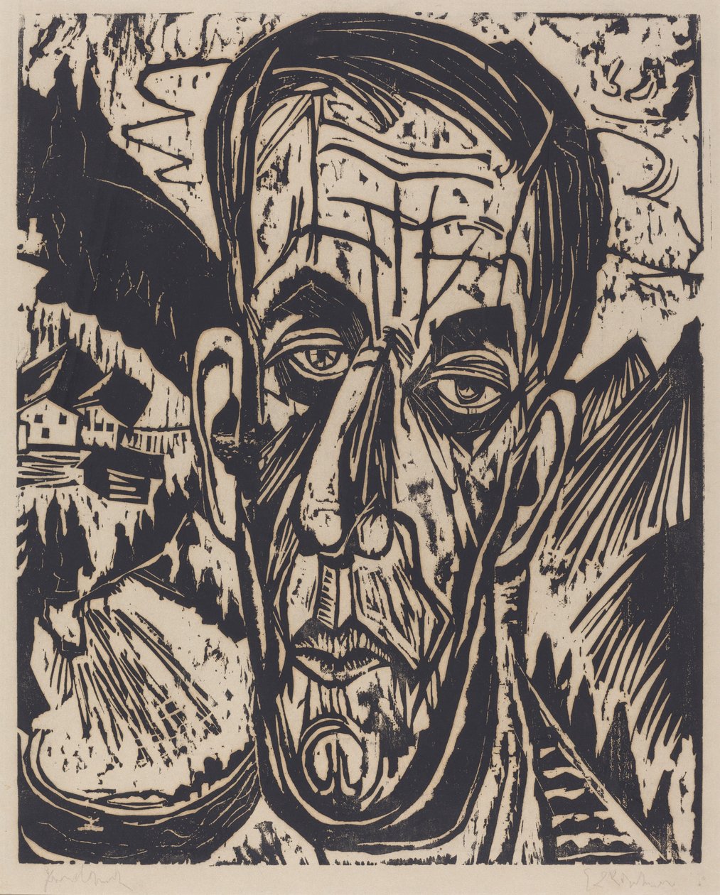 Hoofd van van de Velde, Helder door Ernst Ludwig Kirchner