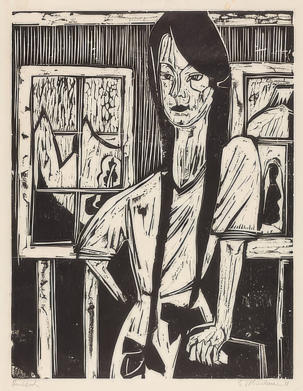 Jong meisje. 1921 door Ernst Ludwig Kirchner