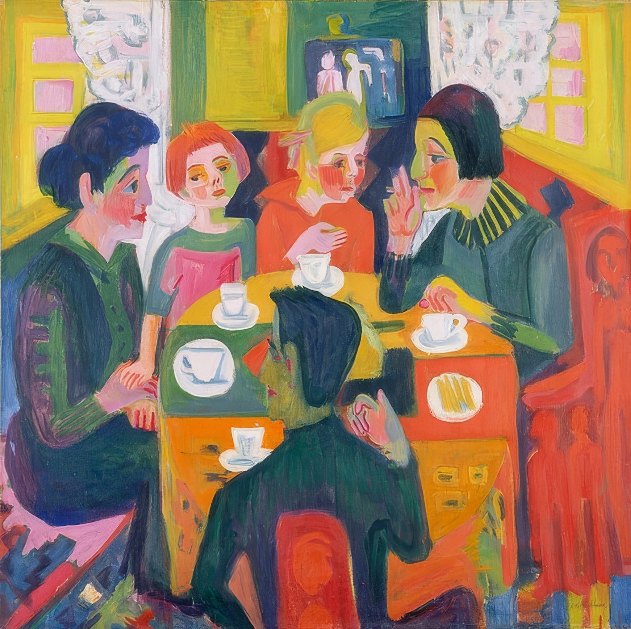 Koffietafel door Ernst Ludwig Kirchner