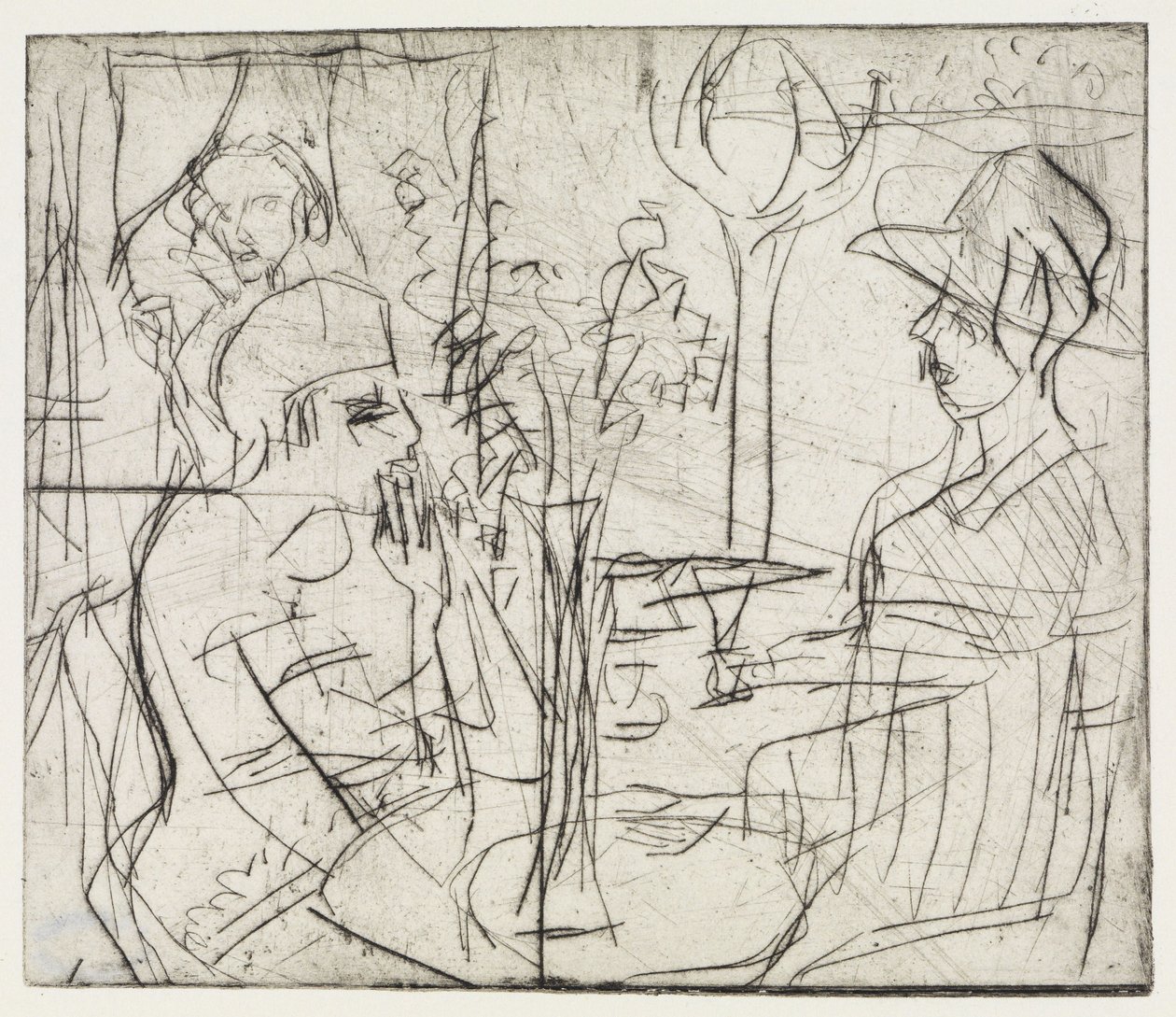 Grindgroeven/In het café door Ernst Ludwig Kirchner