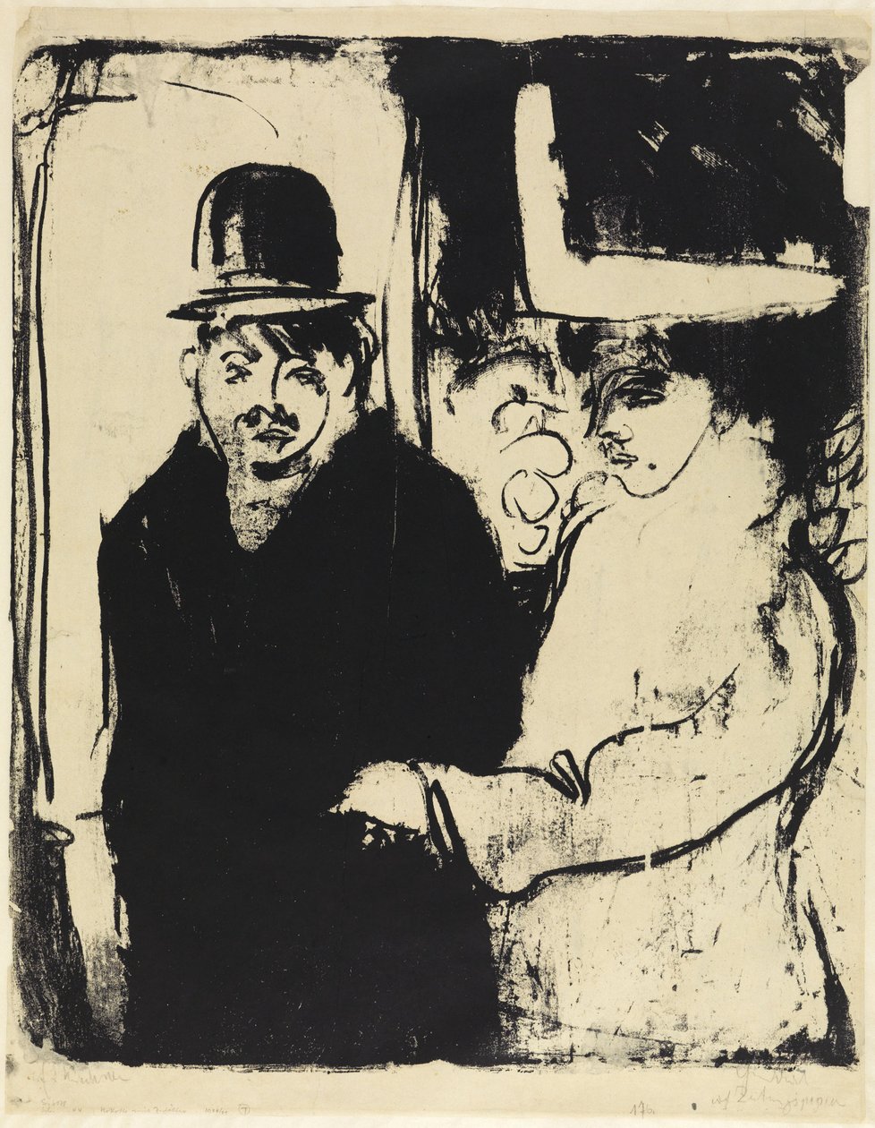 Kokotte en pooier door Ernst Ludwig Kirchner