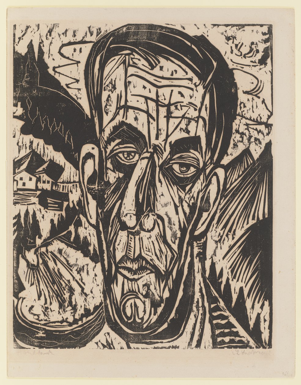 Kopf van de Velde, helder. – Van de Velde tussen de bergen door Ernst Ludwig Kirchner