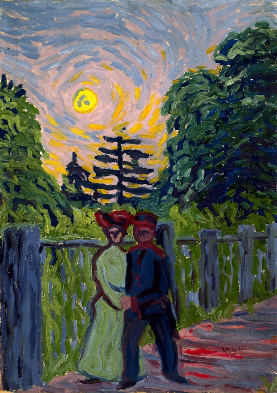 Maansopkomst: soldaat en meisje door Ernst Ludwig Kirchner