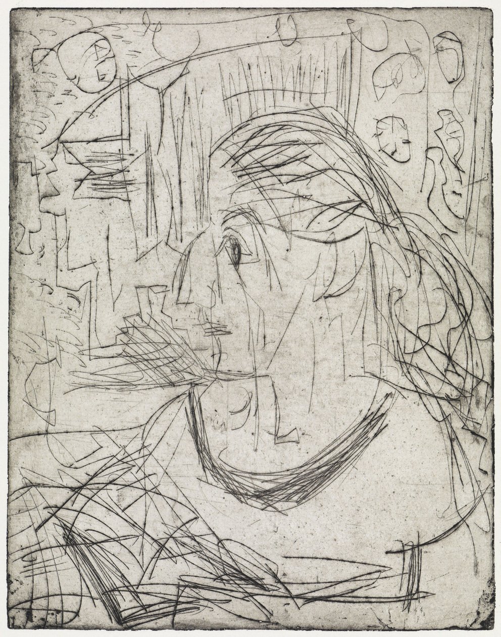 Naakt meisje bij de kachel/Zieke vrouw door Ernst Ludwig Kirchner