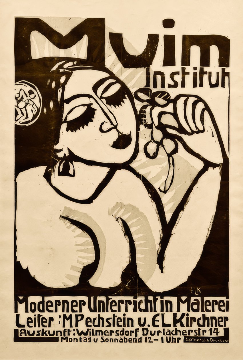 Poster Muim Instituut door Ernst Ludwig Kirchner
