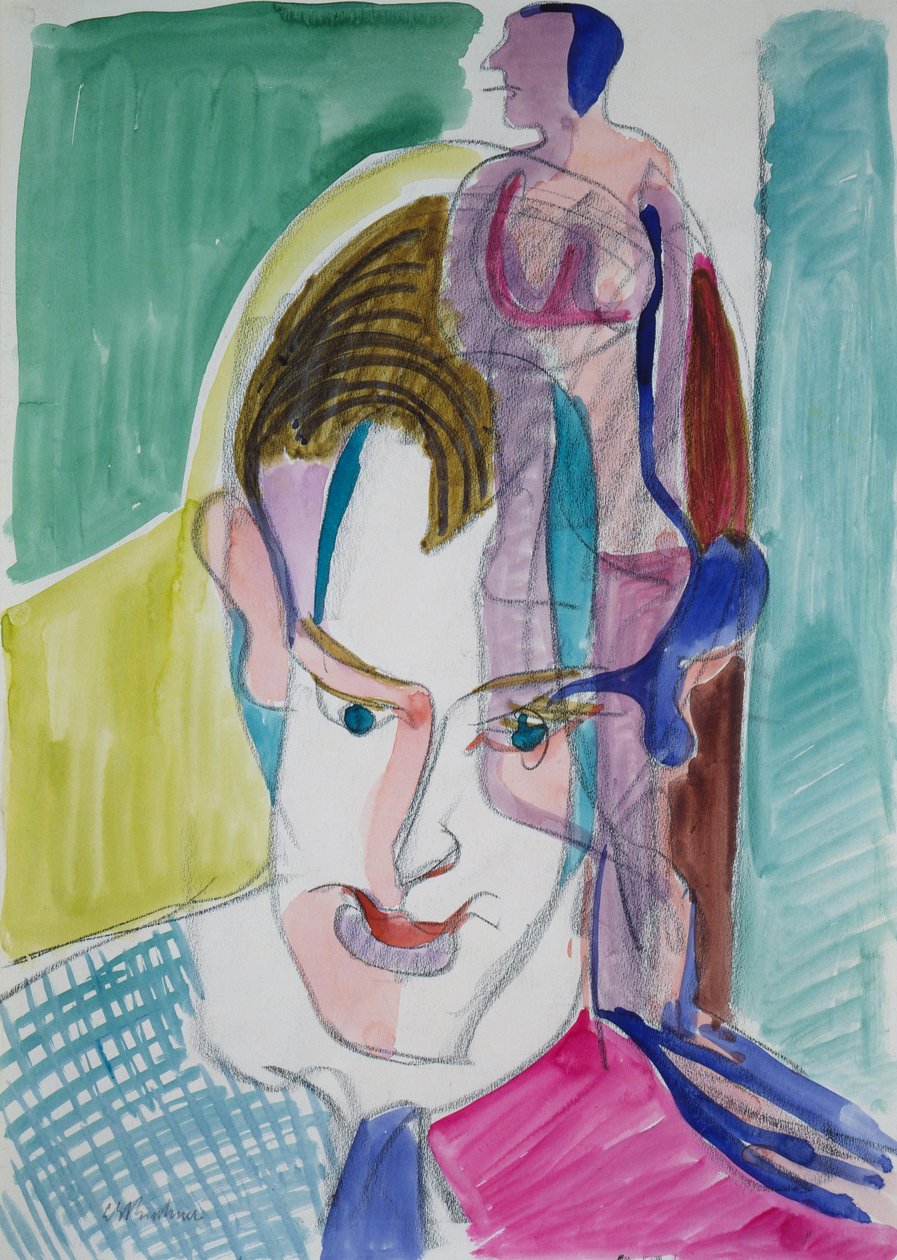 Portret van een jonge man door Ernst Ludwig Kirchner