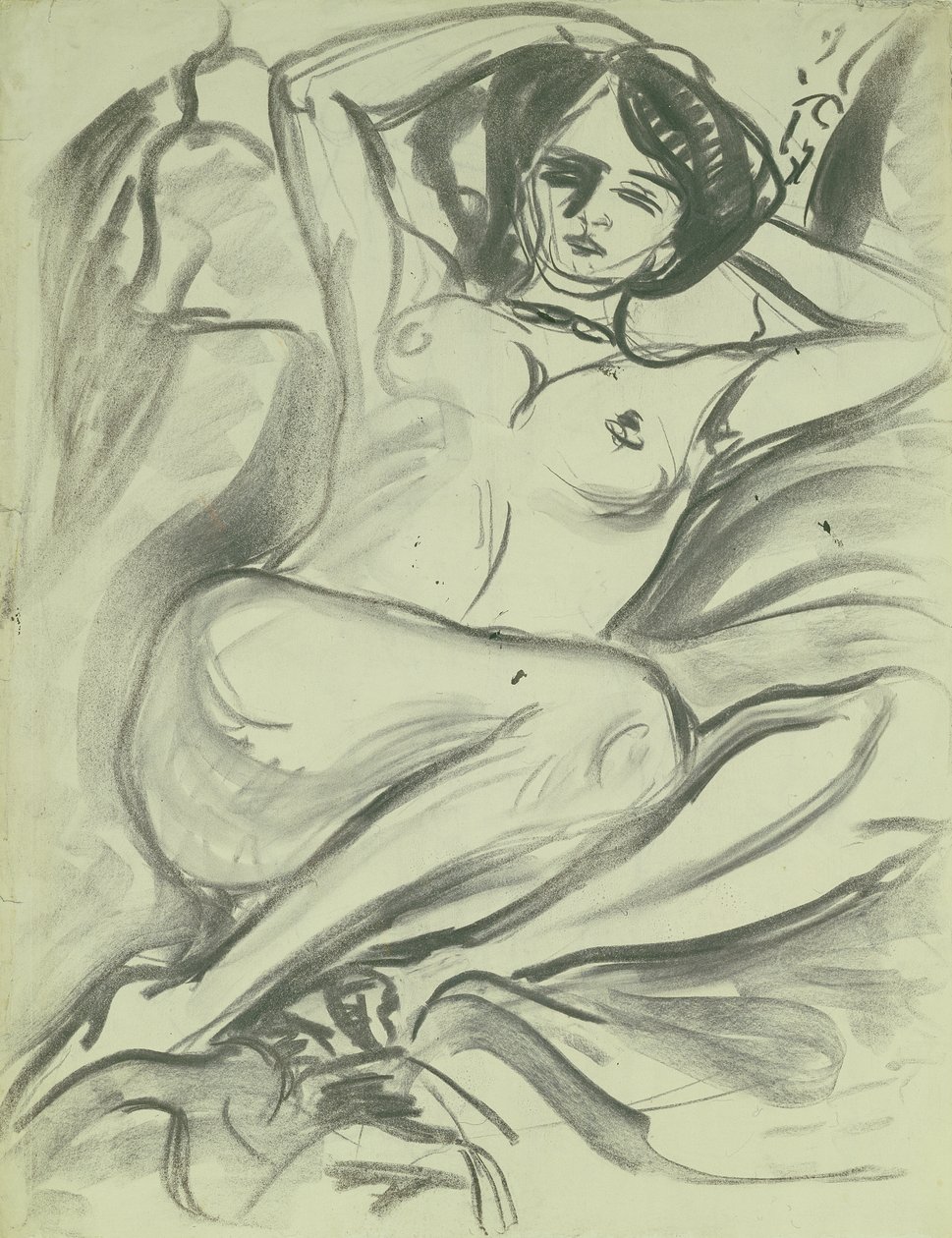 Liggend Naakt (Isabella), 1906 door Ernst Ludwig Kirchner