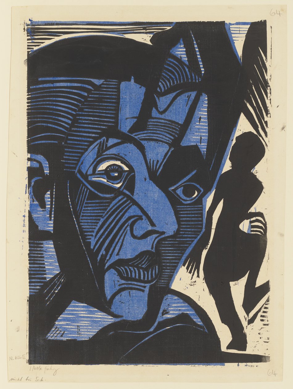 Zelfportret (Melancholie van de bergen) door Ernst Ludwig Kirchner