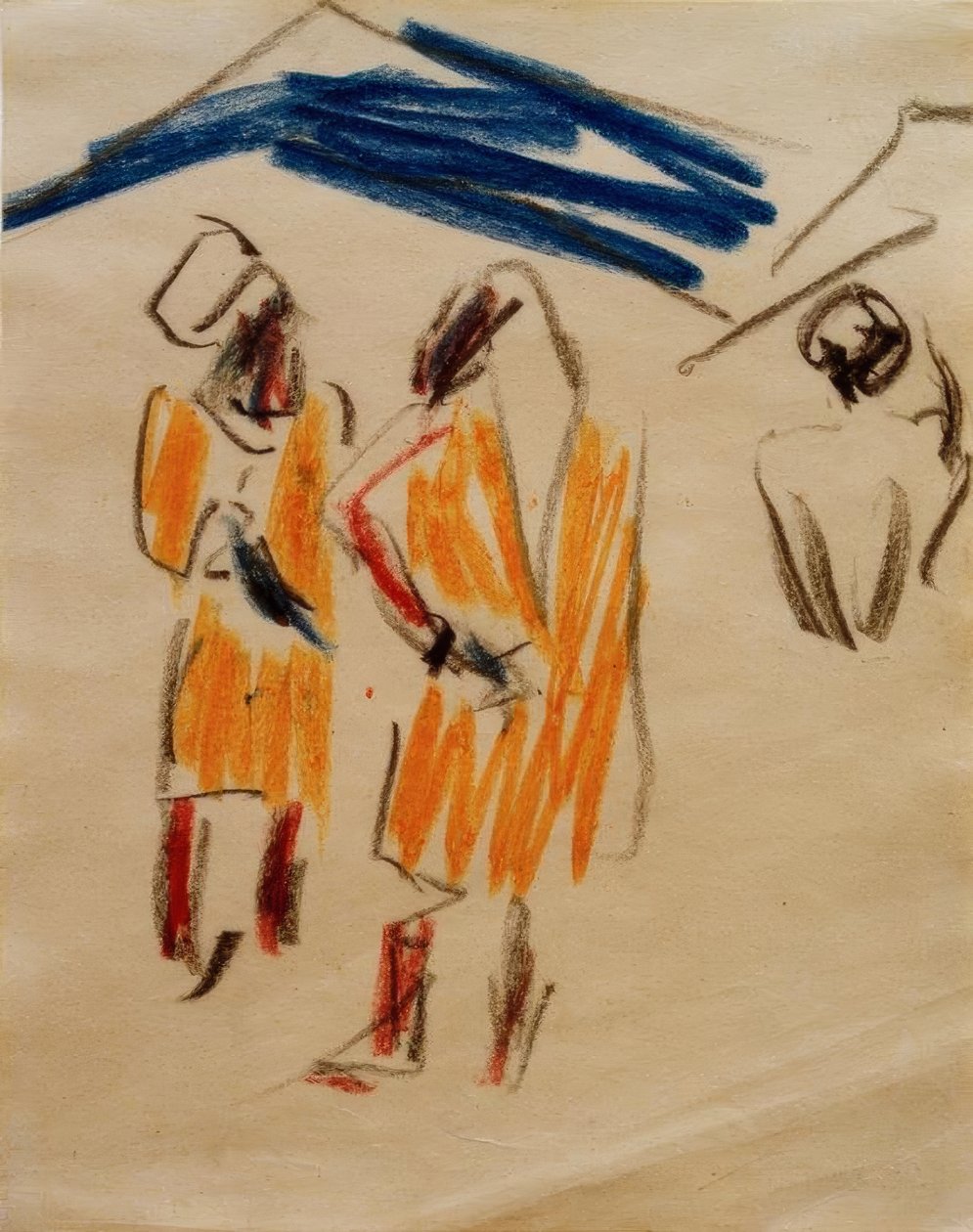 Schets van twee Marokkanen door Ernst Ludwig Kirchner