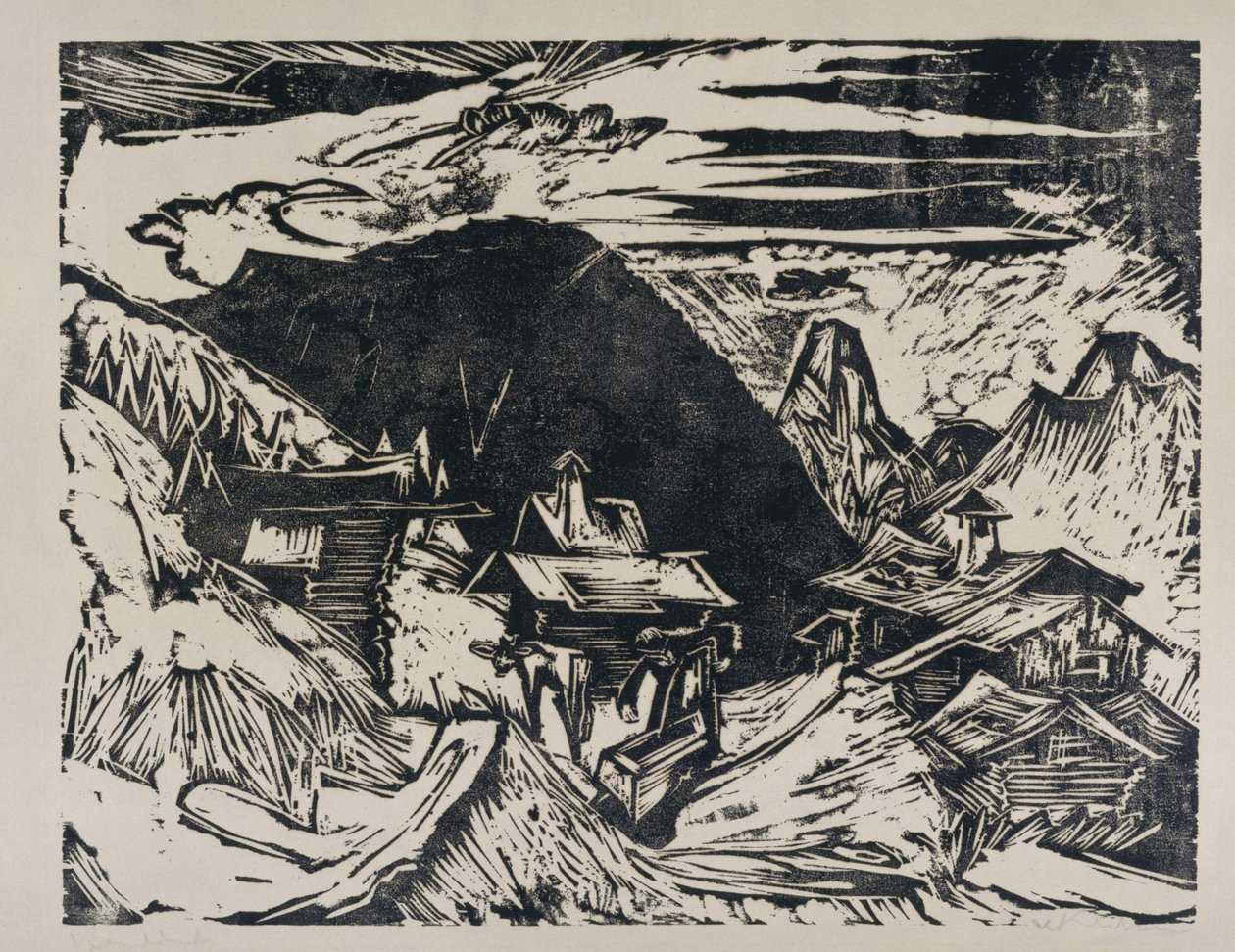 Stabiele alp door Ernst Ludwig Kirchner