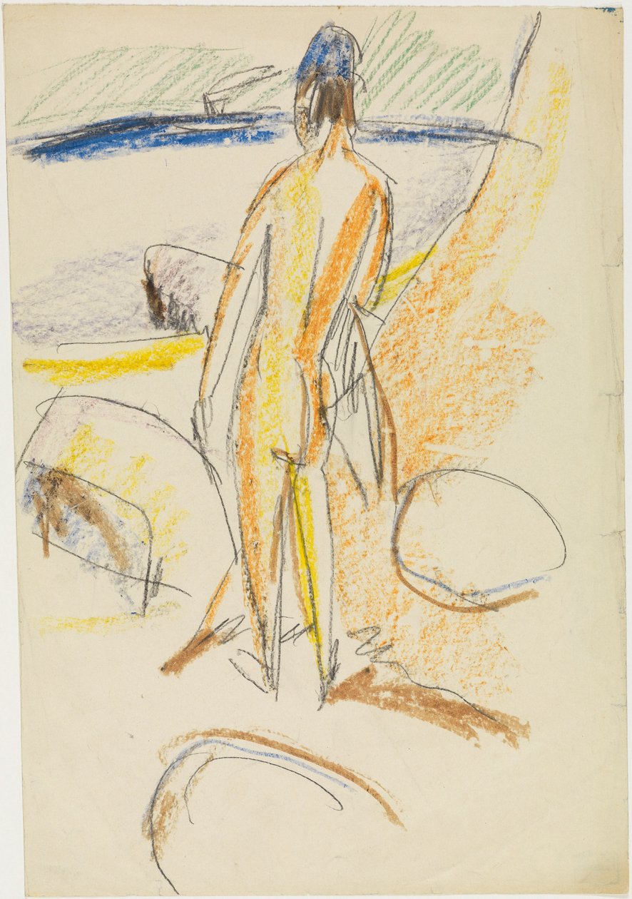 Staande anale seks „An den Steinen“ (Fehmarn) door Ernst Ludwig Kirchner