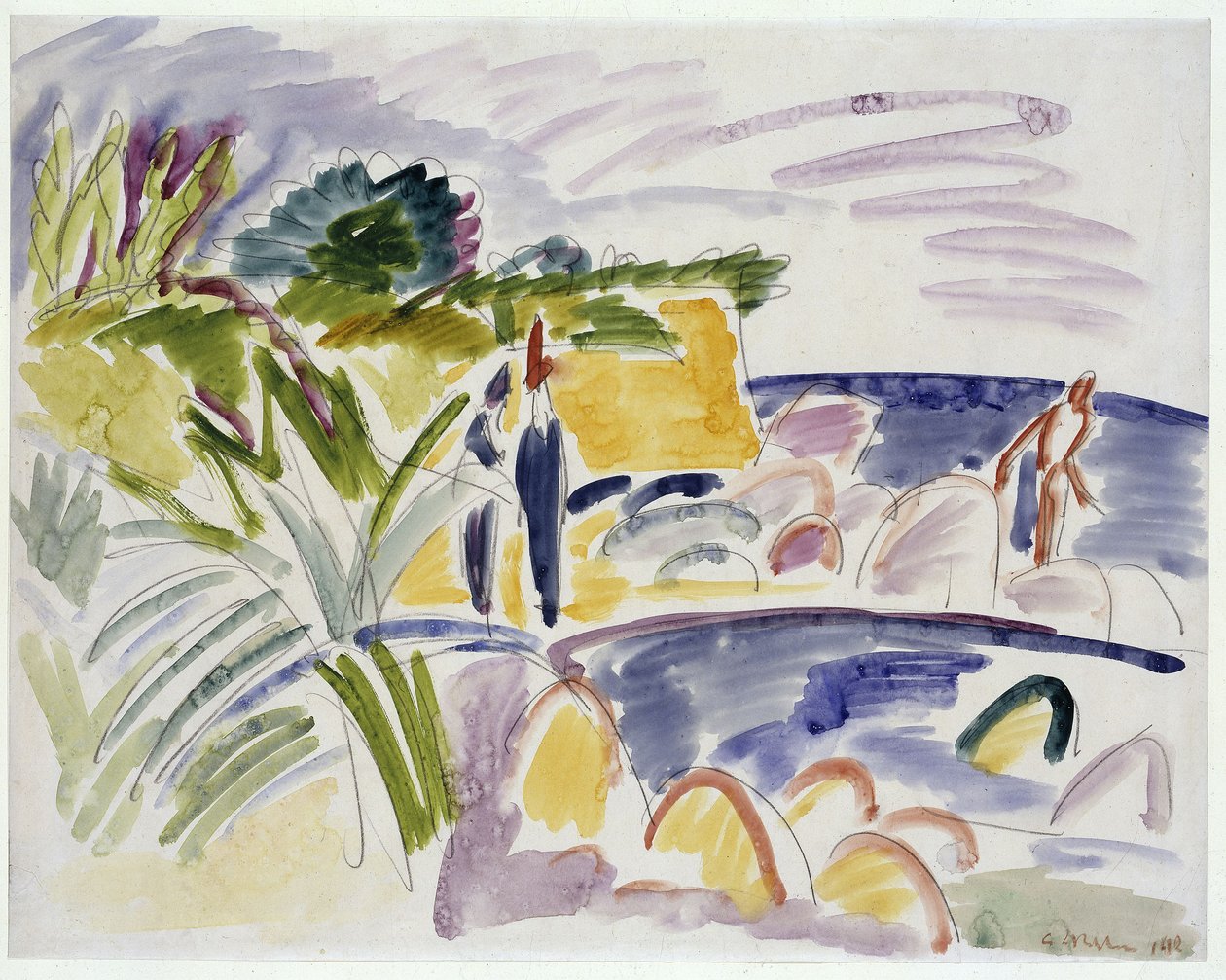 Strand op Fehmarn door Ernst Ludwig Kirchner