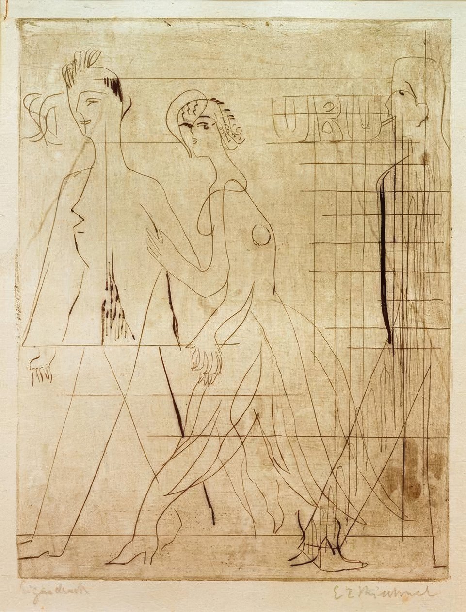 Straatscène door Ernst Ludwig Kirchner