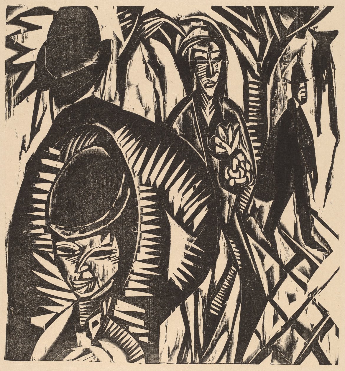 Straatscène na de regen door Ernst Ludwig Kirchner