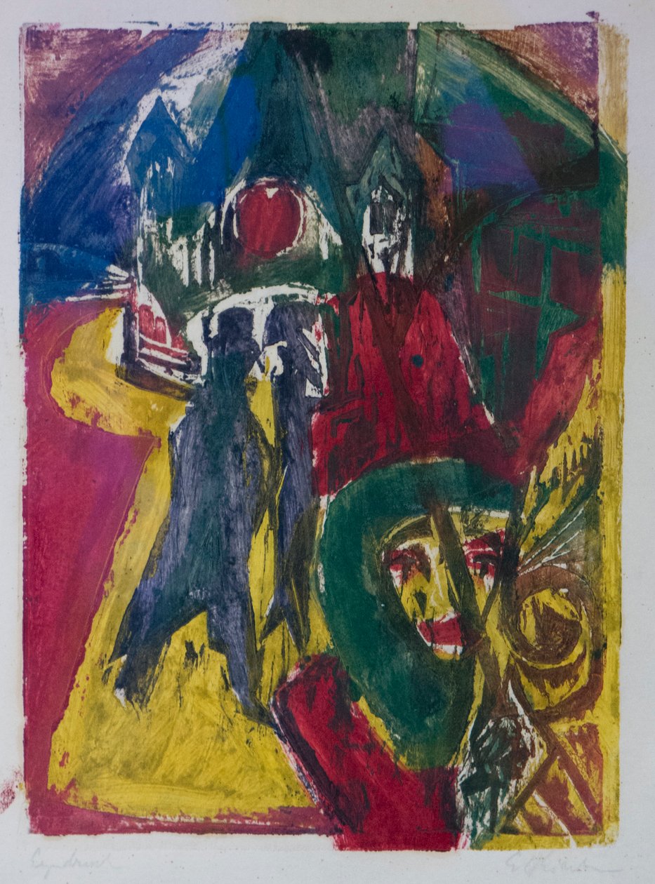 Straat met Cocotte, Berlijn Straatscène, 1915-1916 door Ernst Ludwig Kirchner