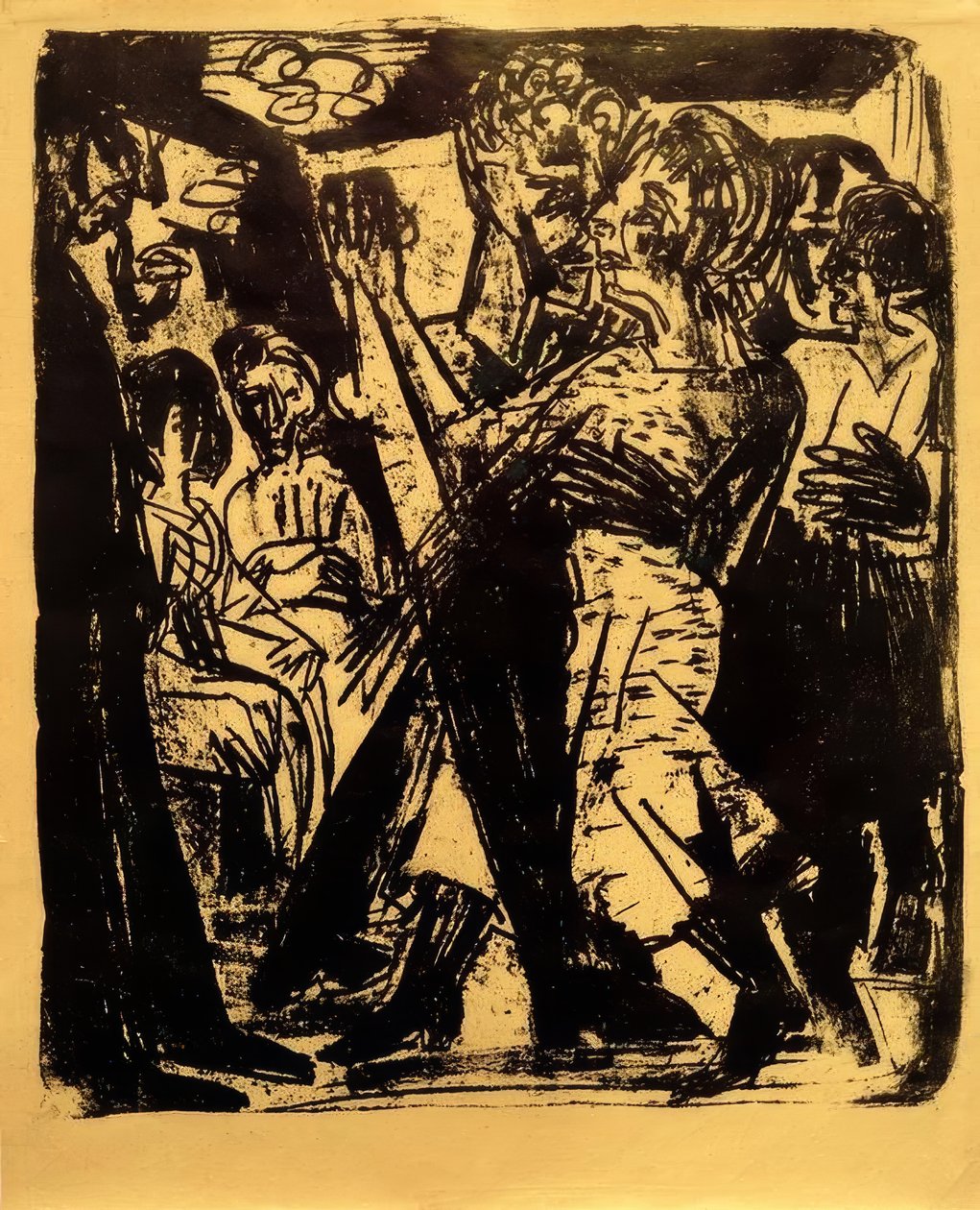 Dansend boerenpaar door Ernst Ludwig Kirchner