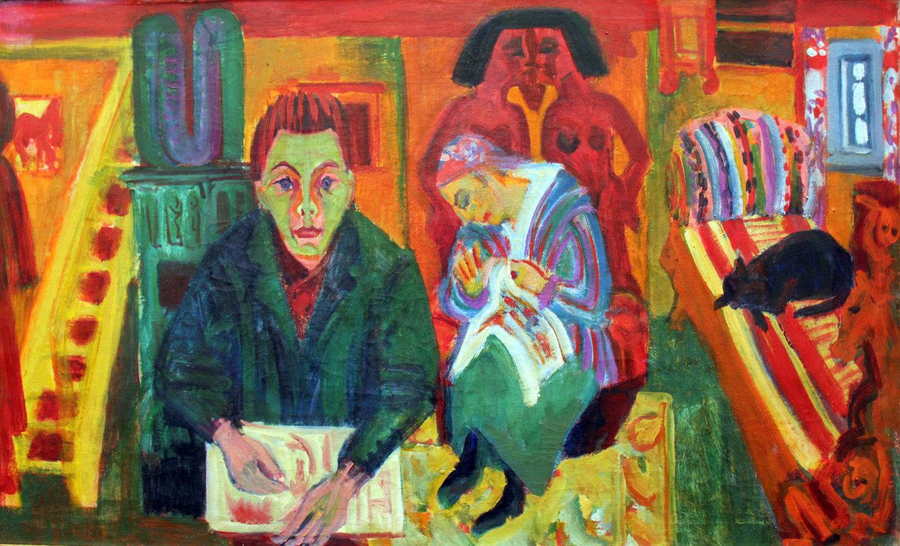 De woonkamer door Ernst Ludwig Kirchner