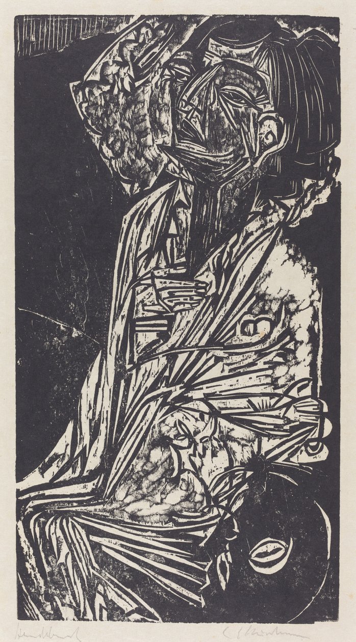 De vrouw van professor Goldstein door Ernst Ludwig Kirchner