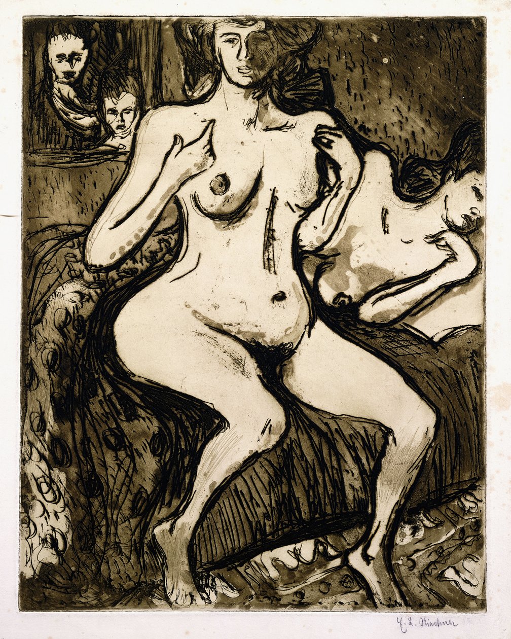 Twee vrouwen, 1907 door Ernst Ludwig Kirchner