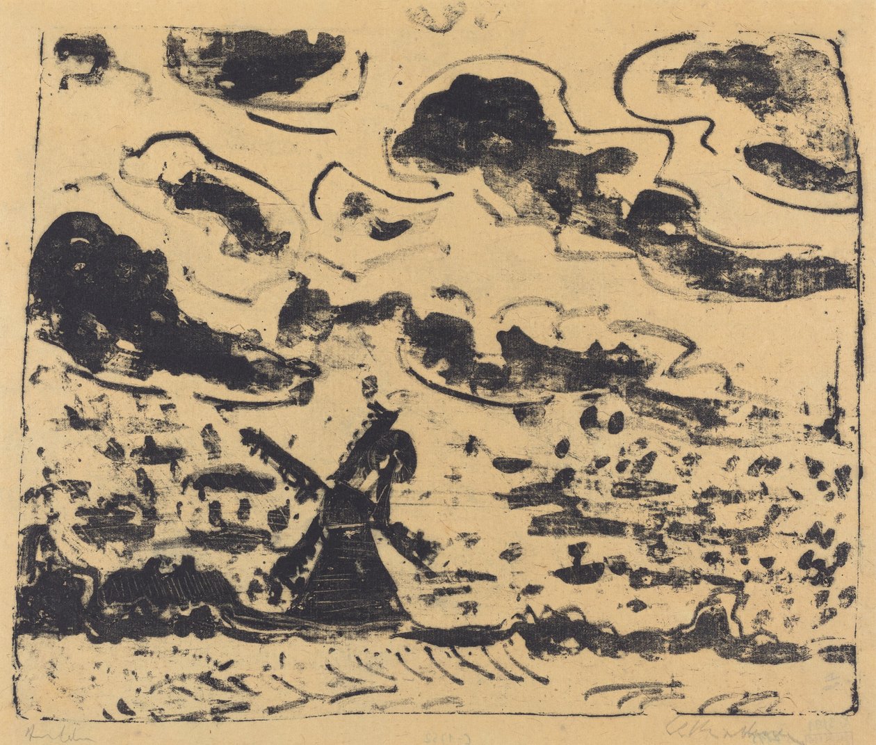 Molen bij Burg op Fehmarn door Ernst Ludwig Kirchner