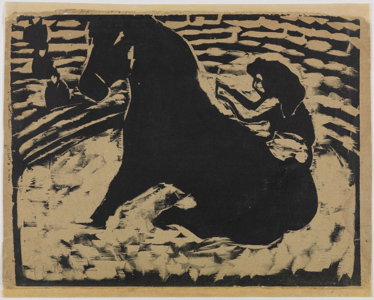 Circusrijdster - Artieste op een zwarte pony door Ernst Ludwig Kirchner
