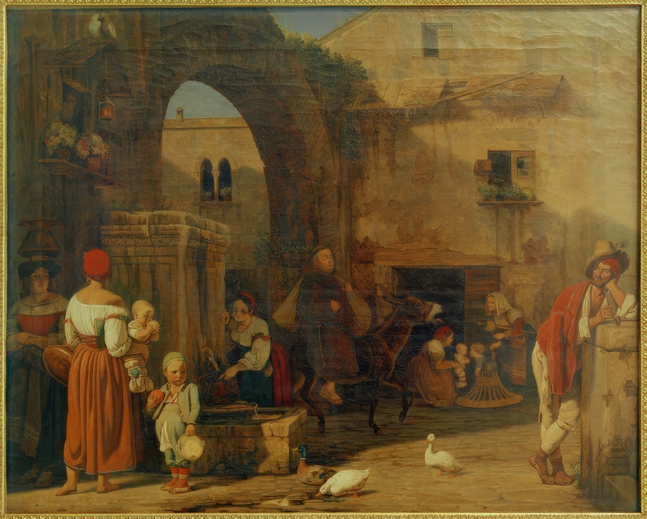 E.Meyer, Op het Marktplein en Fontein bij Tivoli door Ernst Meyer