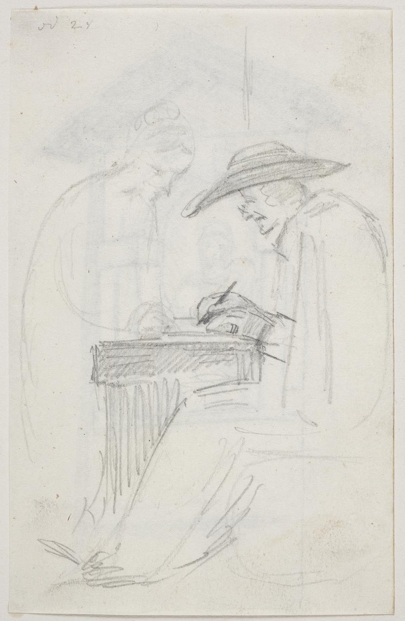 Studie voor "De briefschrijver en het meisje" door Ernst Meyer