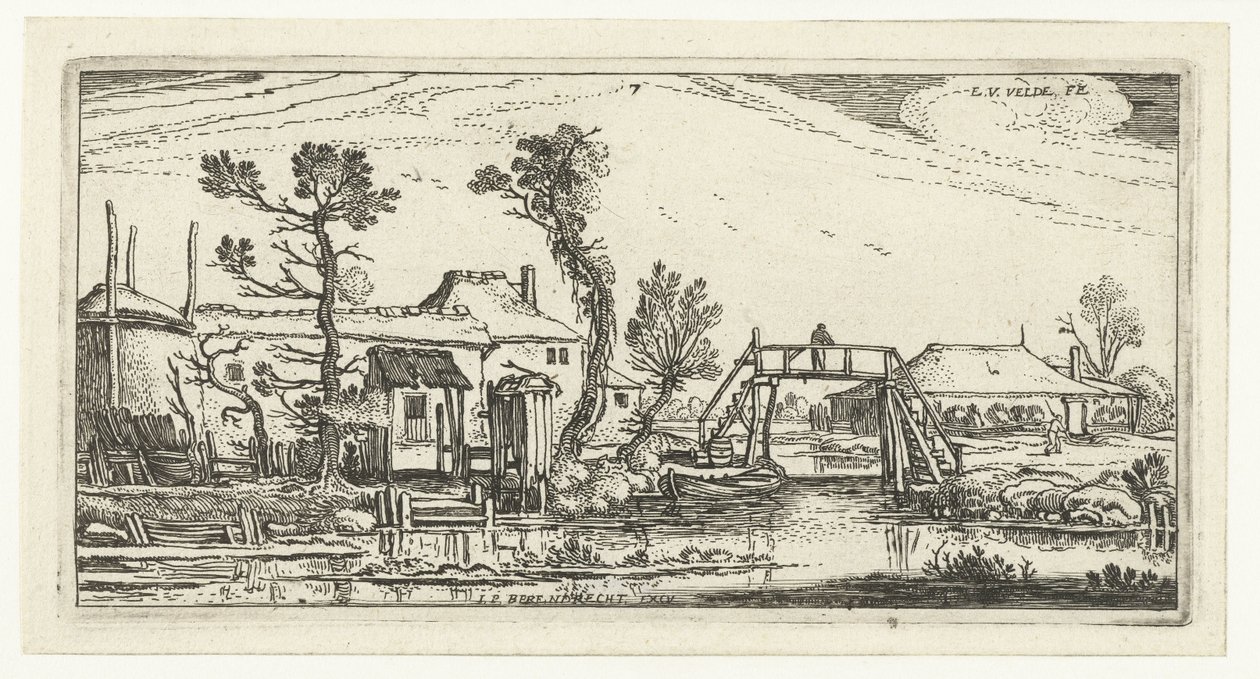 Boerderij aan een kanaal bij Haarlem door Esaias van de Velde