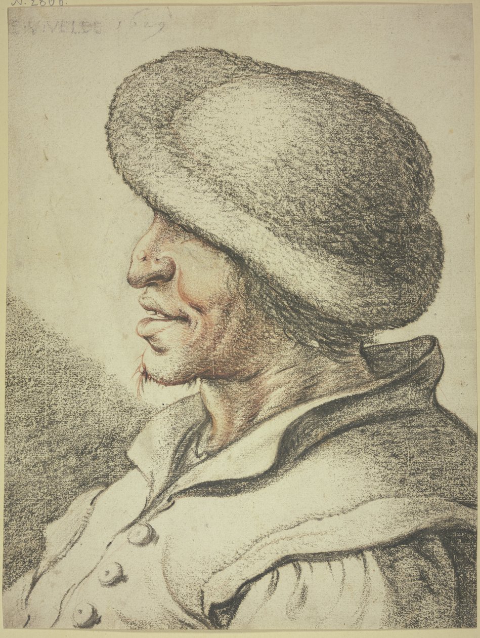 Buste van een boer in linkerprofiel door Esaias van de Velde
