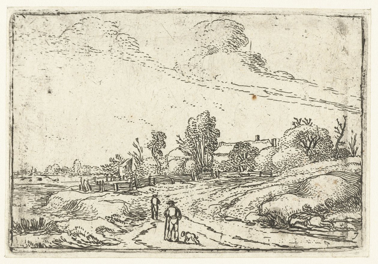 Pad langs een boerderij door Esaias van de Velde