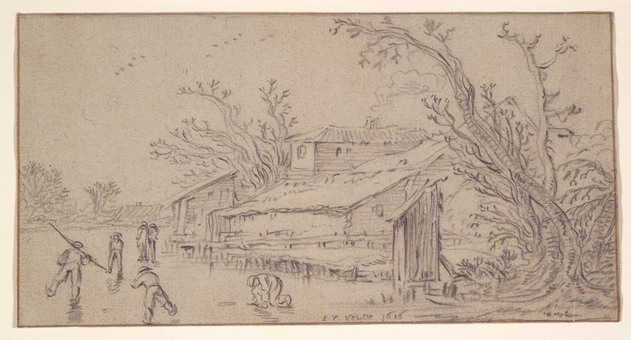 Winterlandschap door Esaias van de Velde