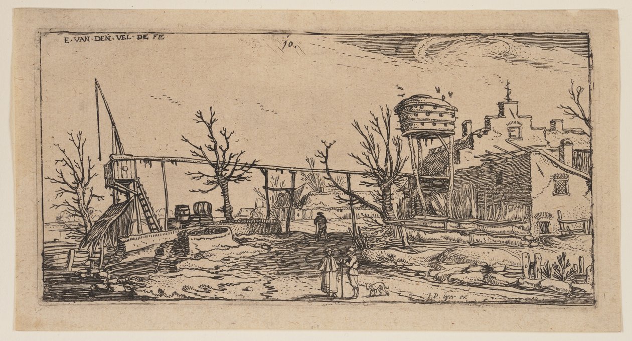 Landschap met een brouwerij, van Landschappen door Esaias van den Velde I