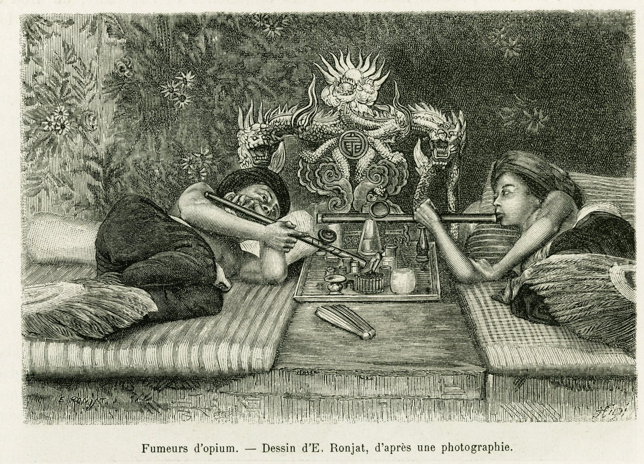 Opiumrokers door Etienne Antoine Eugene Ronjat
