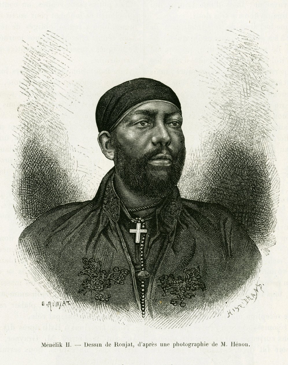 Portret van Prins Menelik II van Ethiopië (1844-1913) door Etienne Antoine Eugene Ronjat
