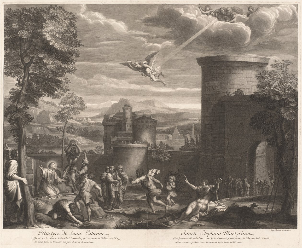 Martelaarschap van Sint Sebastiaan door Etienne Baudet, after Annibale Carracci