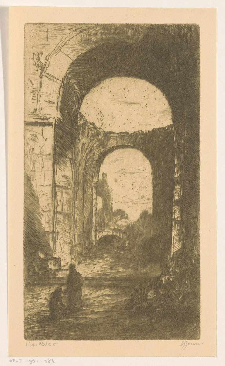 Palatijnsche ruïne in Rome door Etienne Bosch (signed by artist)