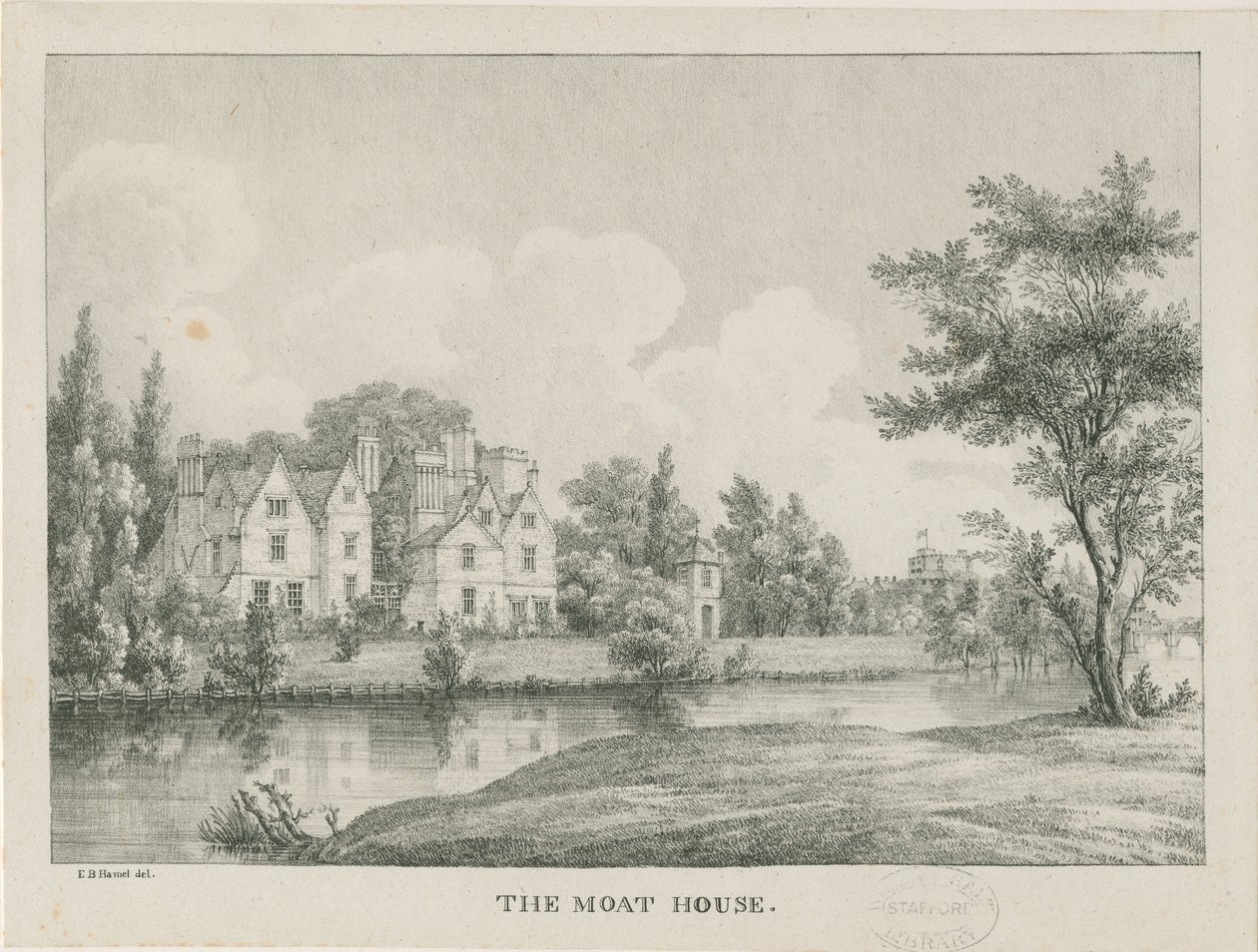 Tamworth - Het Gracht Huis: zinkografie, nd [1796-1865] door Etienne Bruno Hamel