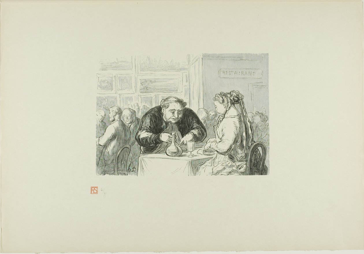 Het Restaurant van de Grote Kunsttentoonstelling: Een symbiotische liefde voor de kunsten en de kotelet door Etienne Carjat