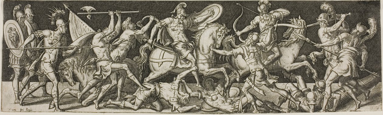 Cavalerie en voetsoldaten door Etienne Delaune