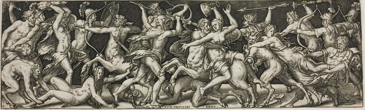 Strijd van Centauren en Lapiths door Etienne Delaune