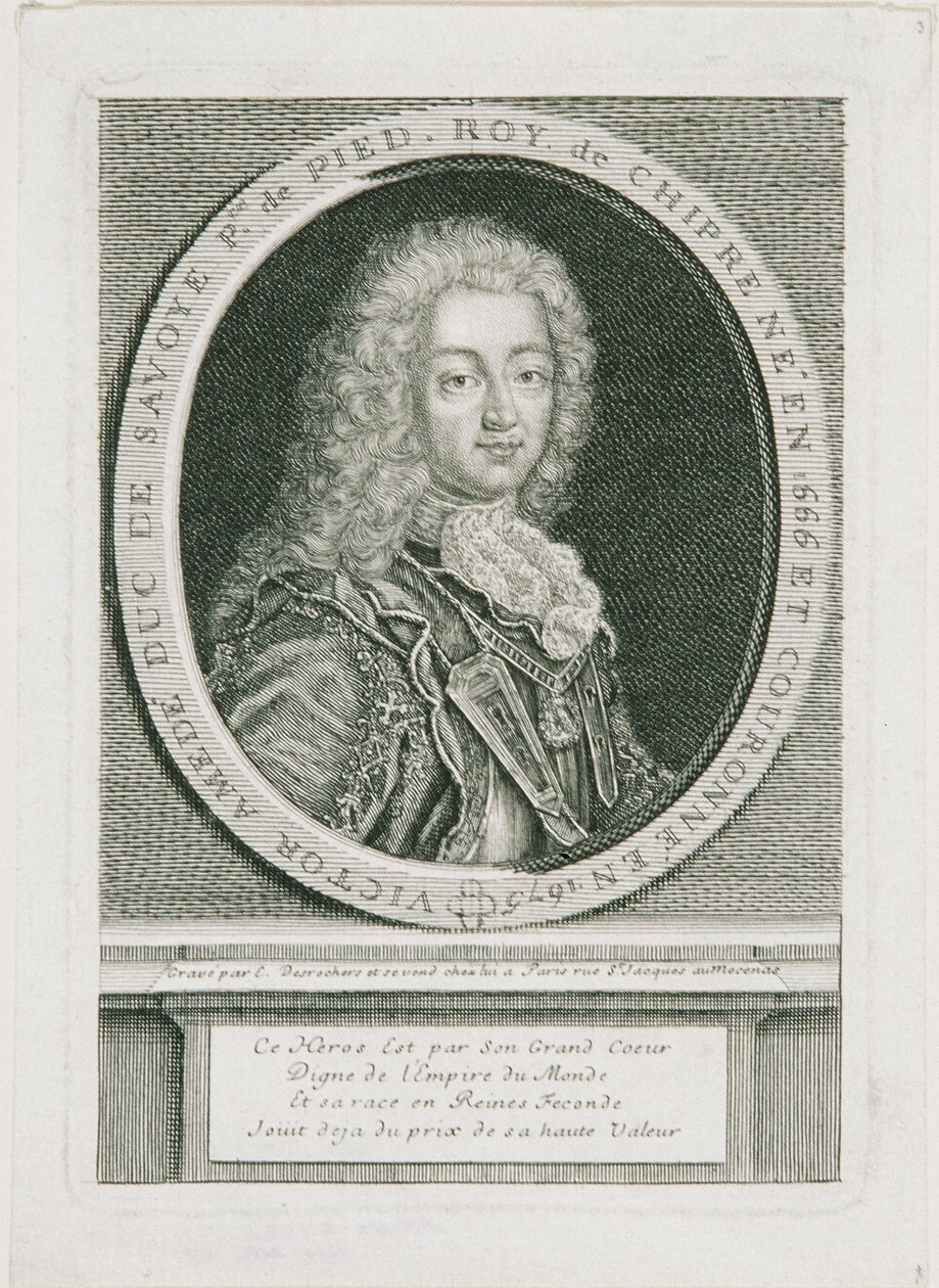 Victor Amadeus II hertog van Savoye, koning van Sicilië en eerste koning van Piemonte-Sardinië door Etienne Desrochers